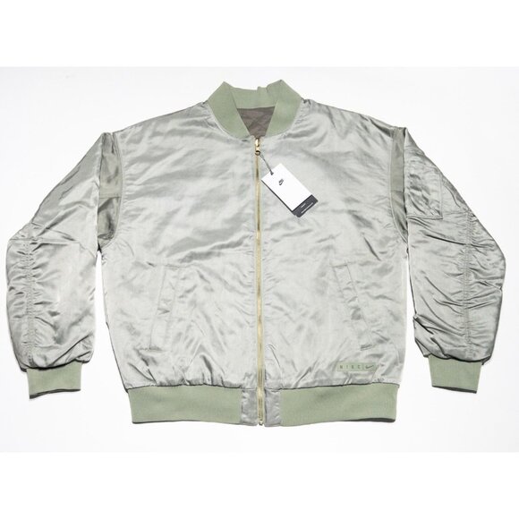 Nike Sportswear Reversible Bomber Jacket Women's Medium Quilted Green FN3168-386 - Picture 3 of 16